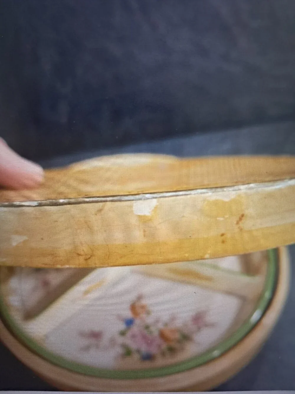 Antique Japanese Porcelain Serving Dish in Original Hand Painted Wooden Box